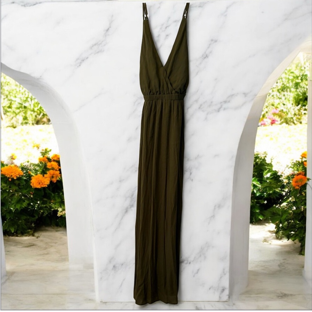 Lulu's Deep Olive Maxi Dress